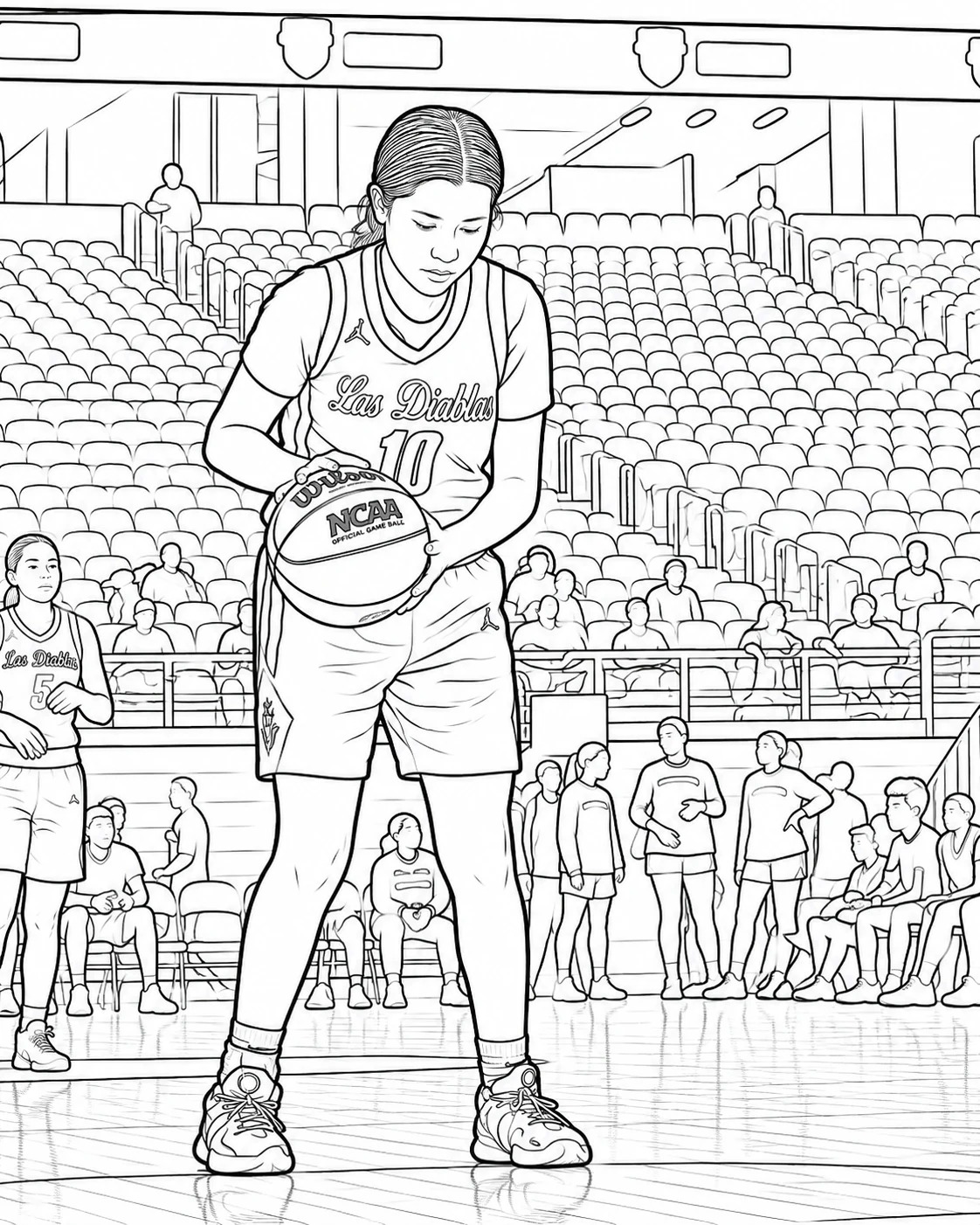 Custom sports coloring page example
